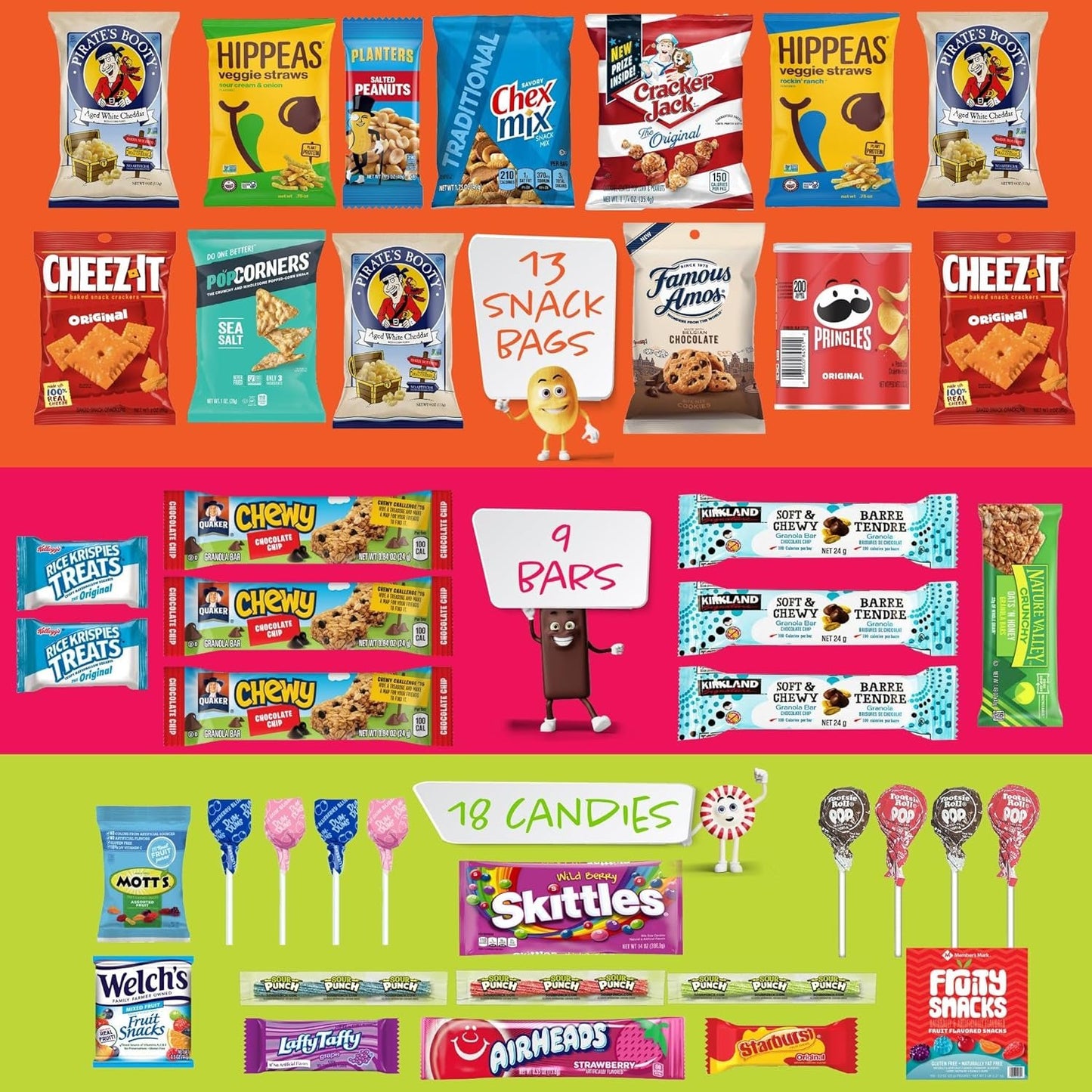 I AM Snacky - Diwali Snack Box Variety Pack Care Package + Greeting Card - SNACKY'S BASH BOX (40 Count) - Candies Gift Basket Sweet Trick Assortment Chips Crackers Bars - Crave Food Teens